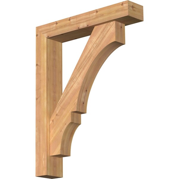 Ekena Millwork Balboa Block Smooth Bracket w/ Offset Brace, Western Red Cedar, 5 1/2"W x 28"D x 36"H BKT0604X28X36BOA05SWR - main
